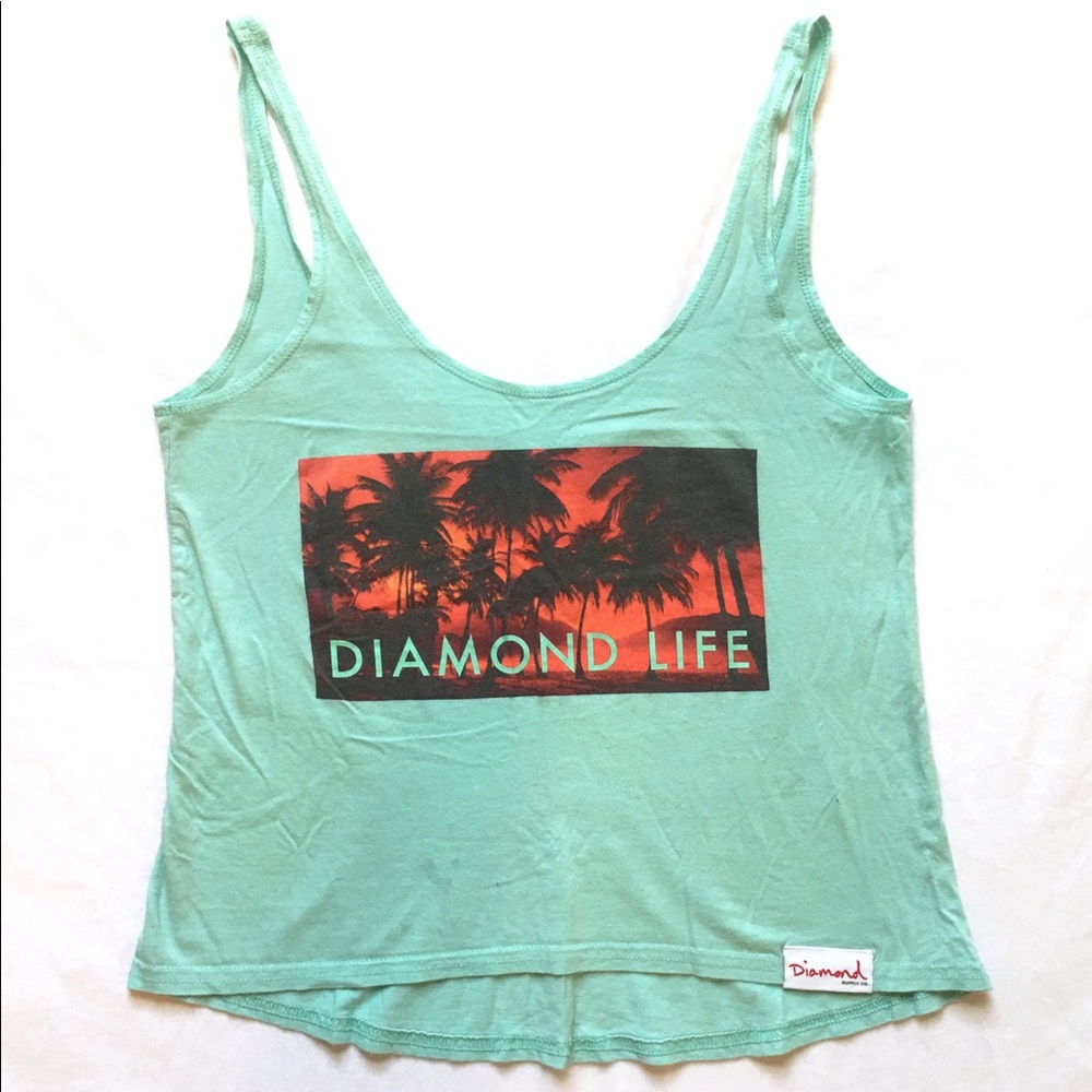Diamond Supply Crop Tank - Aqua - Size S